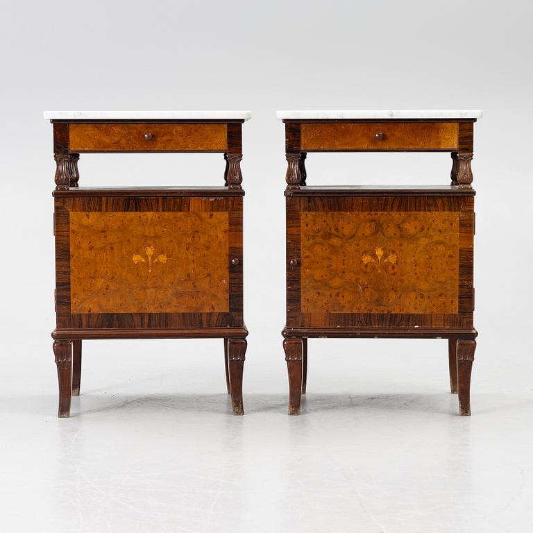 Sängbord, ett par, 1920-30-tal.