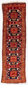 A semi-antique Adiyaman runner of 'Holbein' design, southeastern Anatolia, c. 345 x 100 cm.