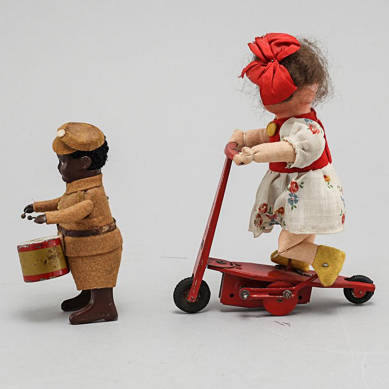 Two circa mid 20th century mechanical toys by Schuco and Fewo, Germany.