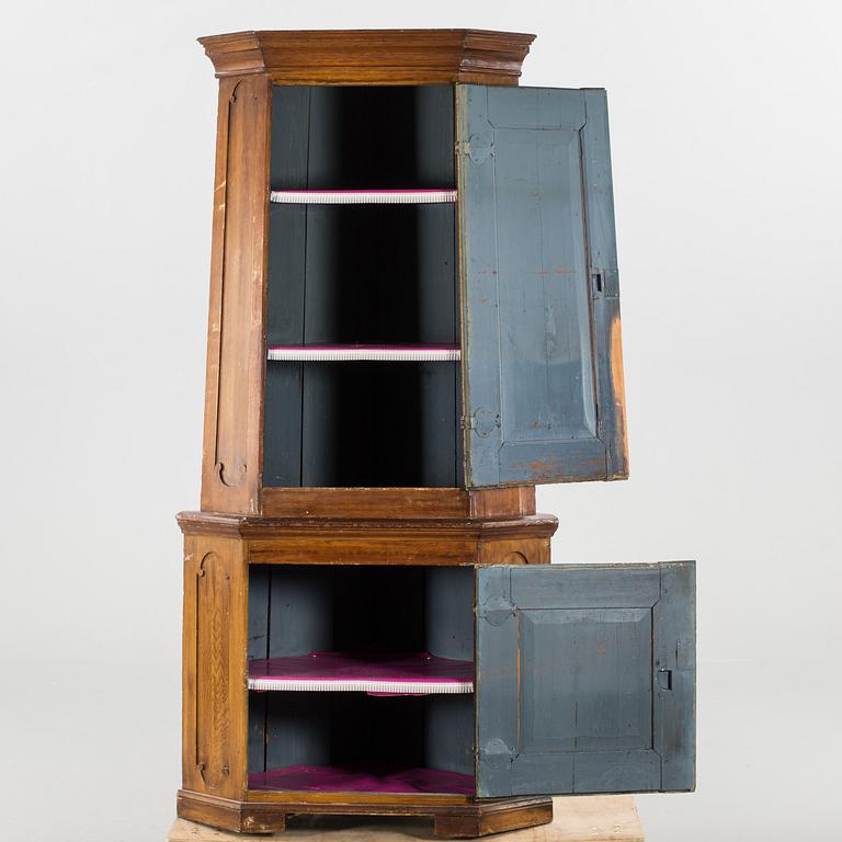 A corner cabinet, later part of the 16th century.