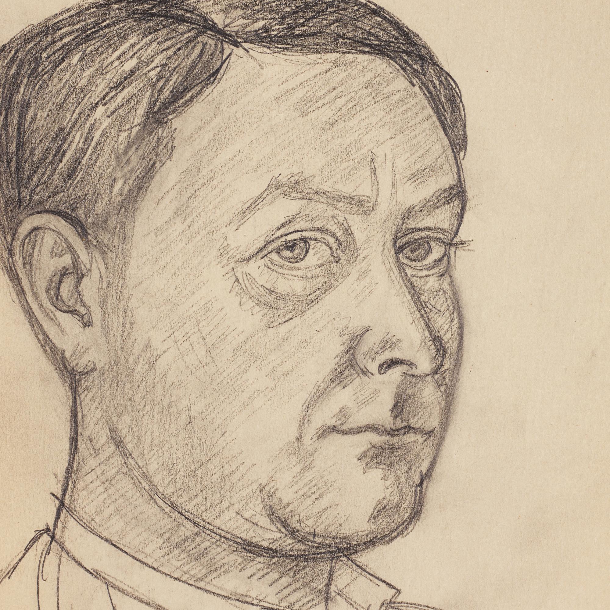 HILDING LINNQVIST, blyertsteckning, signerad HL.