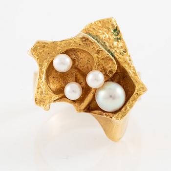 Björn Weckström, ring, 18K guld med pärlor, Lapponia.