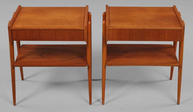 SÄNGBORD, ett par, Carlström & Co Möbelfabrik. 1950/1960-tal.