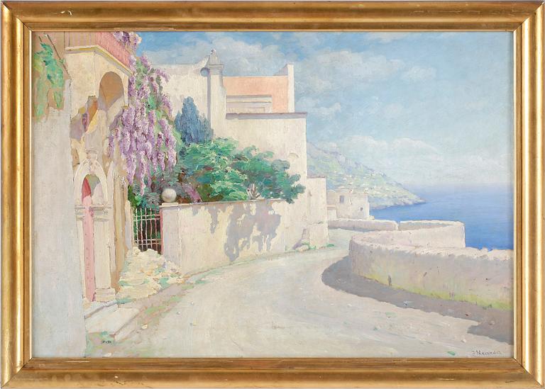 OKÄND KONSTNÄR 1800/1900-TAL, olja på duk, signerad J. Mackiewicz.
