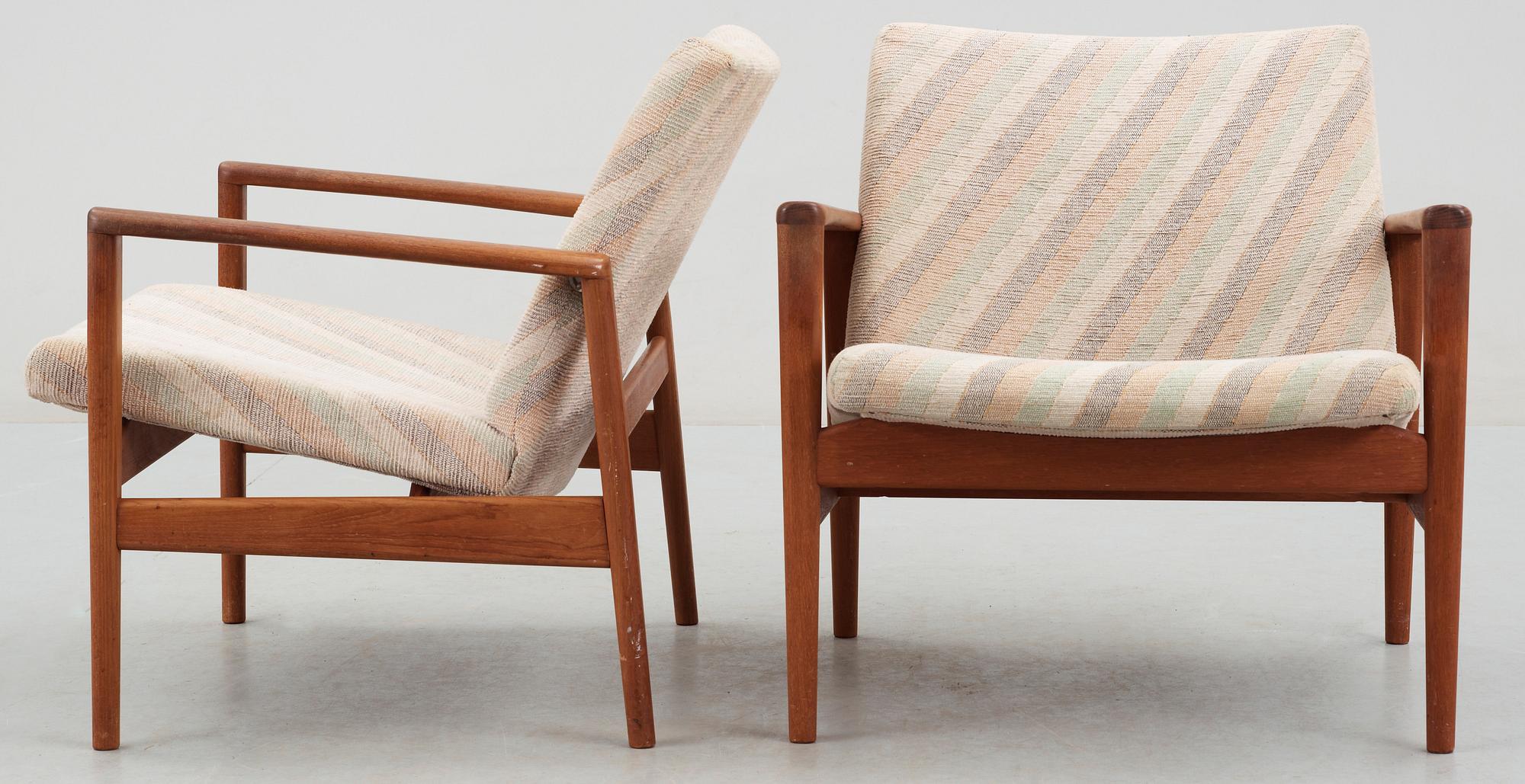 FÅTÖLJER, ett par, 1950/60-tal.