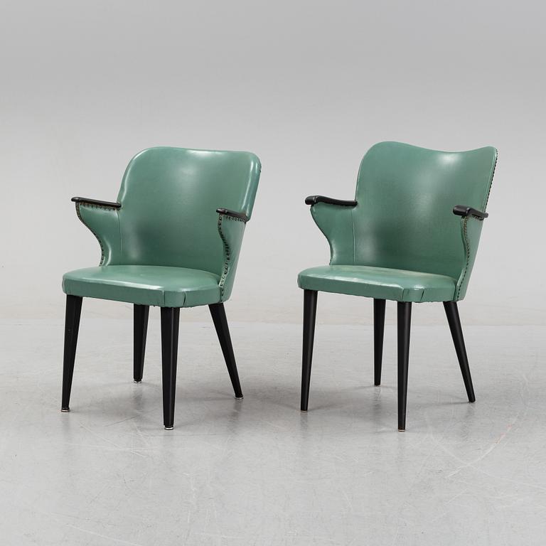 A pair of armchairs, mid 20th Century.