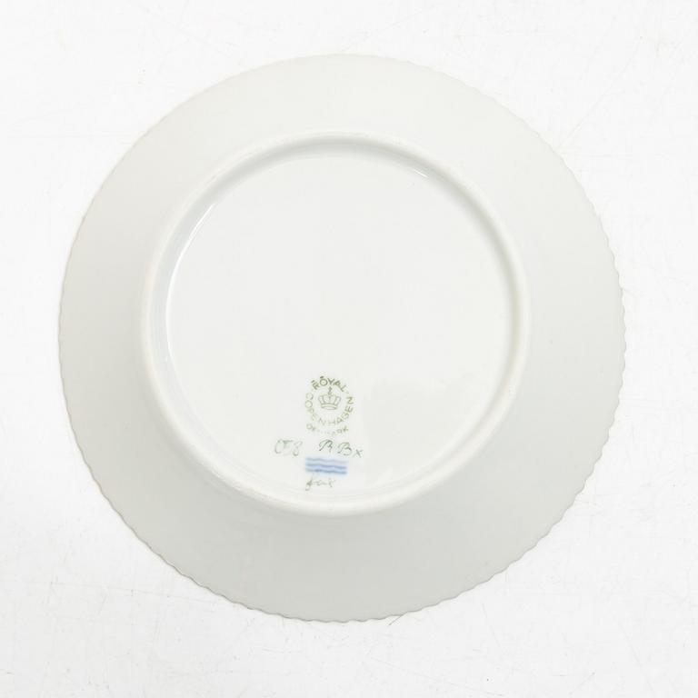 Royal Copenhagen, seven mocka cups with saucers, 'Flora Danica', Denmark.