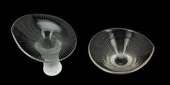 KONSTGLAS, 2 st. Tapio Wirkkala, Iittala, 1950-tal.