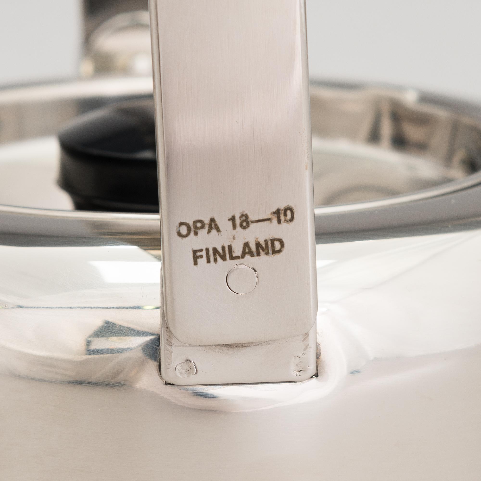 TIMO SARPANEVA, 5-piece stainless steel serving dishes for Opa Ltd.