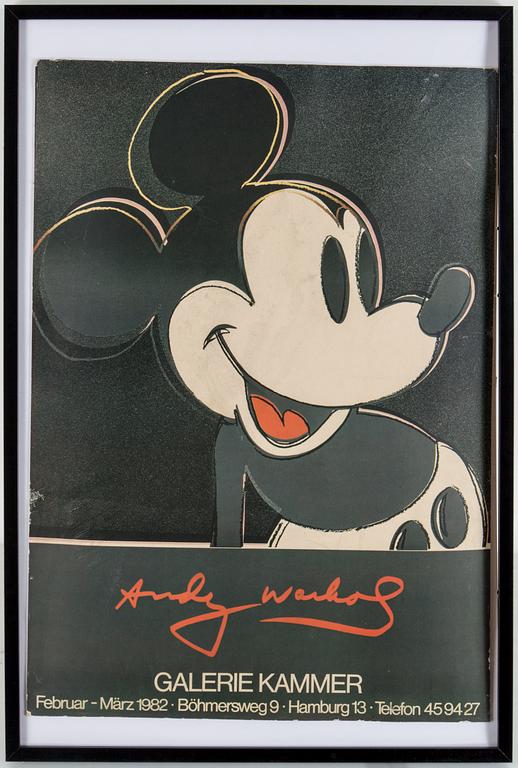 ANDY WARHOL, utställningsaffisch, Galerie Kammer, Hamburg, 1982.