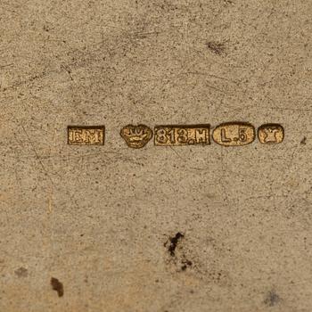 CIGARRETTETUI, 813 silver, guld. E. Montin, Vasa 1916. Vikt 191 g.