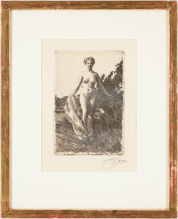 ANDERS ZORN, etsning, signerad, daterad 1907 i plåten.