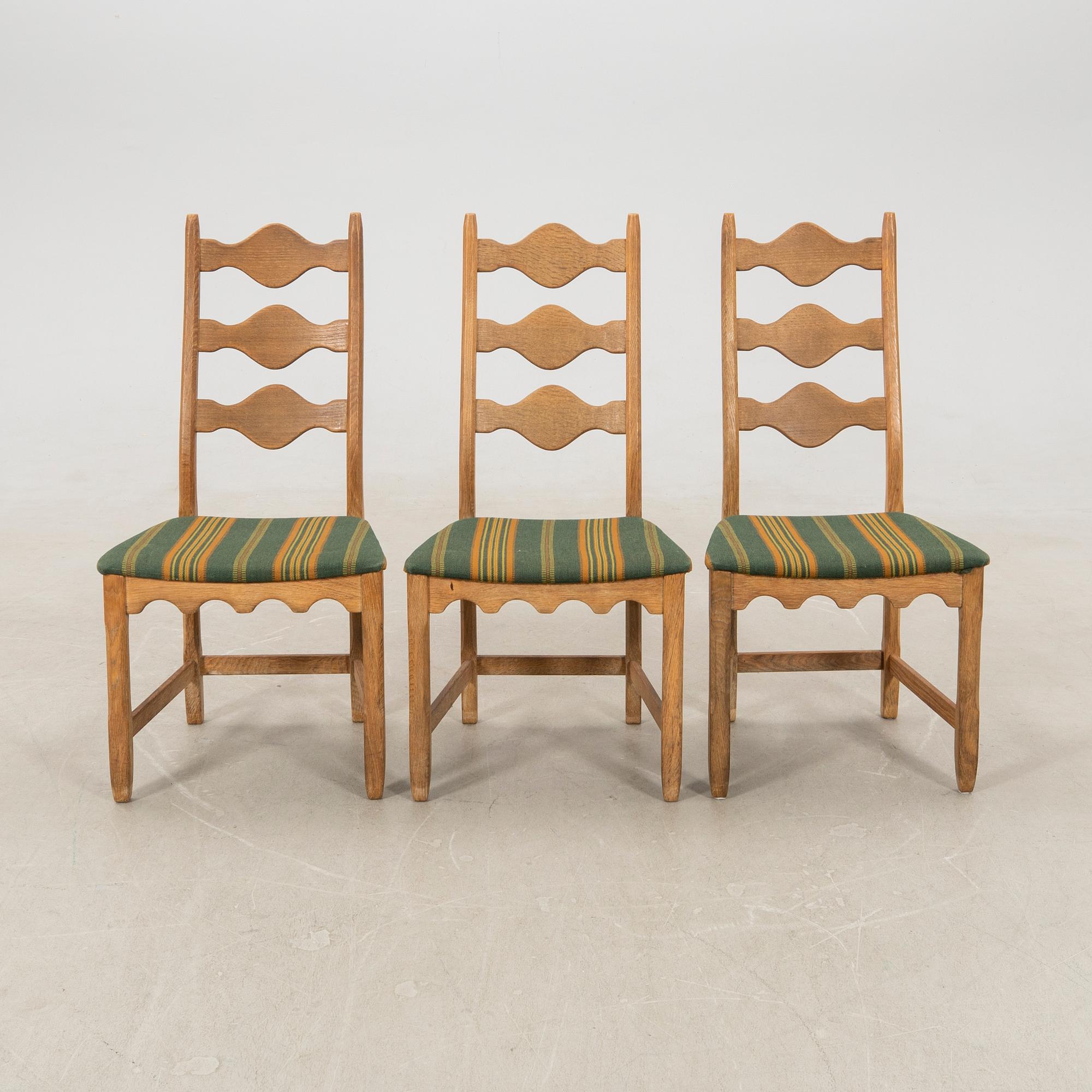 Henning Kjærnulf, chairs, 6 pcs, "Razorblade", Denmark, 1960s.