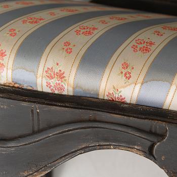A SWEDISH ARMCHAIR, rococo 18th century.