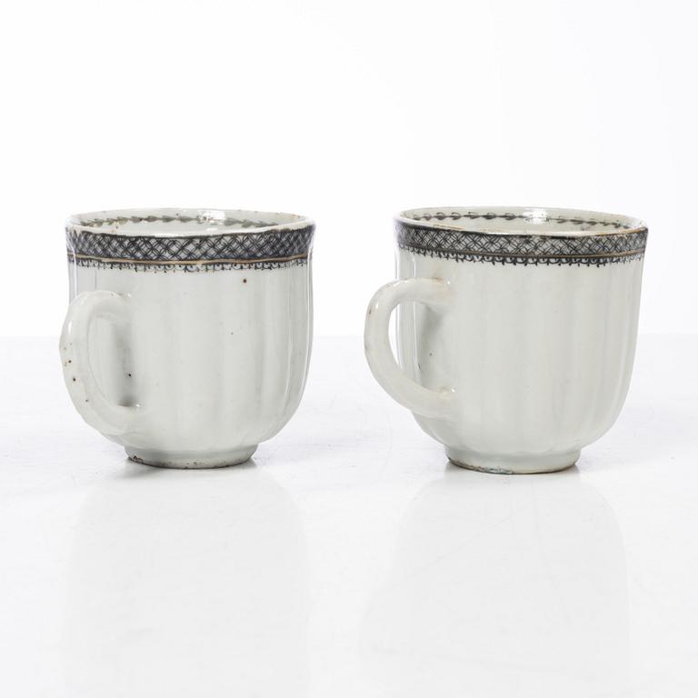 Thirteen porcelain cups, China, mostly 18th century.