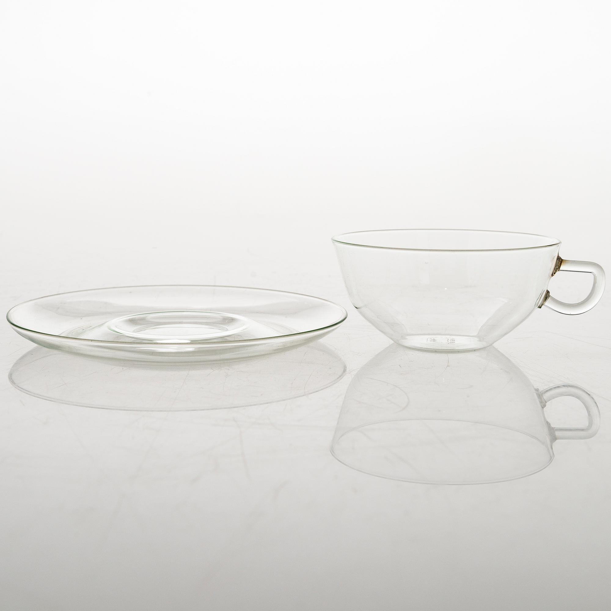 WILHELM WAGENFELD, 16-piece 1930/40's teaset for Jenaglas, Paltex, Schott Mainz.