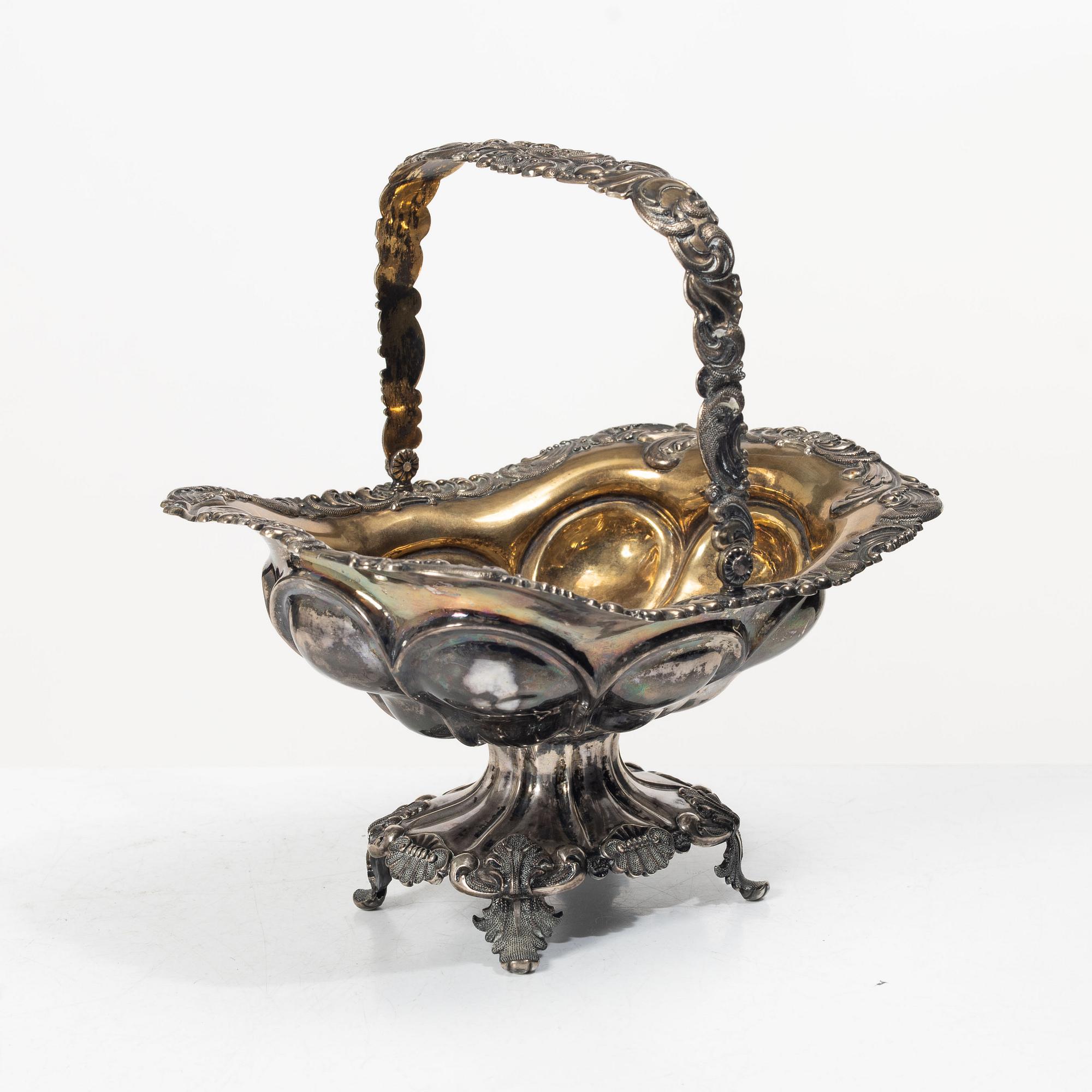 Roland Mellin, sweet dish, silver, Helsinki, Finland, 1842.