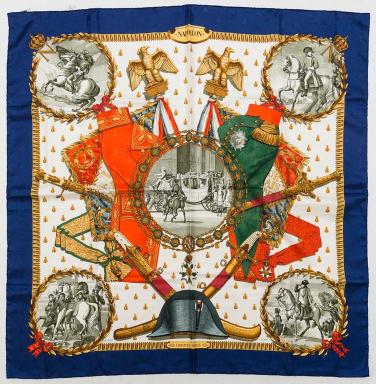 SCARF, silk, 'Napoleon', Hermès.