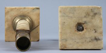 LJUSSTAKAR, ett par, sengustavianska, 1800-tal.