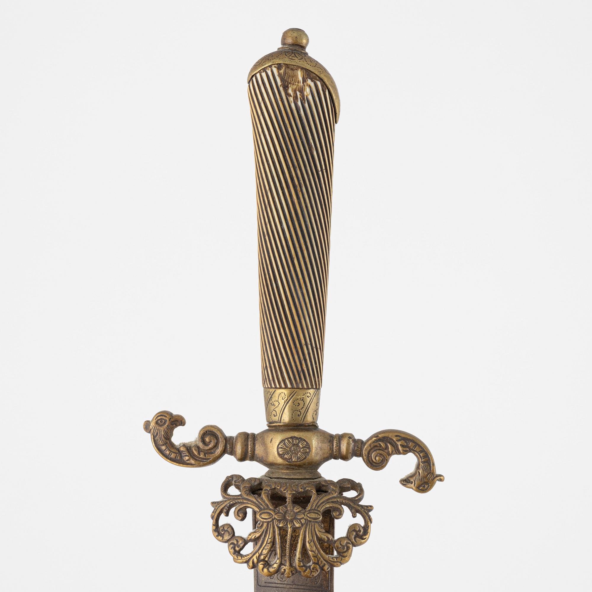 A rococo hunting sword, 18th Century.