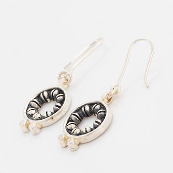 A pair of Jorma Laine earrings in silver.