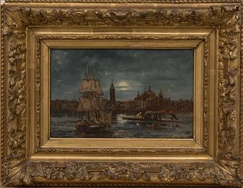 OKÄND KONSTNÄR, olja på pannå. Signerad.