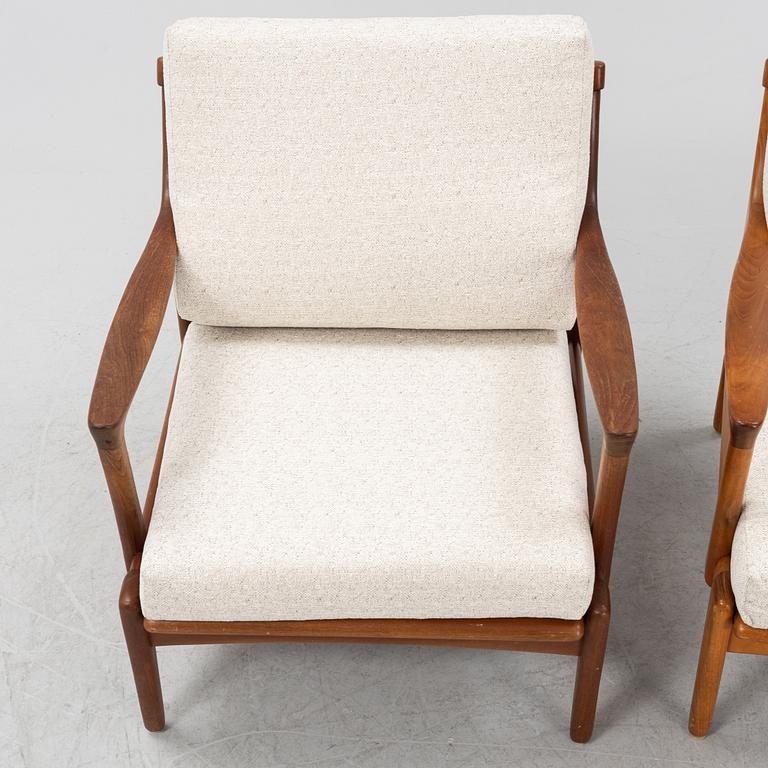 Bertil Fridhagen, a pair of 'Kuba' teak easy chairs, Bröderna Andersson, Ekenäs.