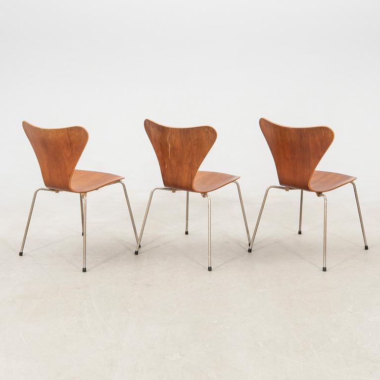 Arne Jacobsen, stolar 5 st "Sjuan" för Fritz Hansen Danmark 1900-talets mitt.