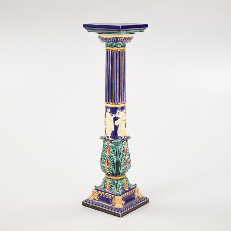 A ceramic pedestal, Gustavsberg, late 19th Century.