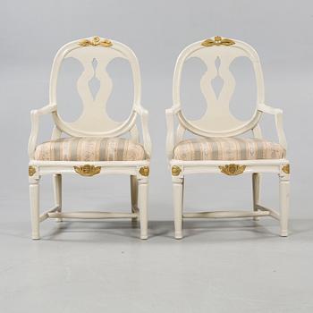 KARMSTOLAR, ett par, sk "Svenska modellen", 1800-tal.