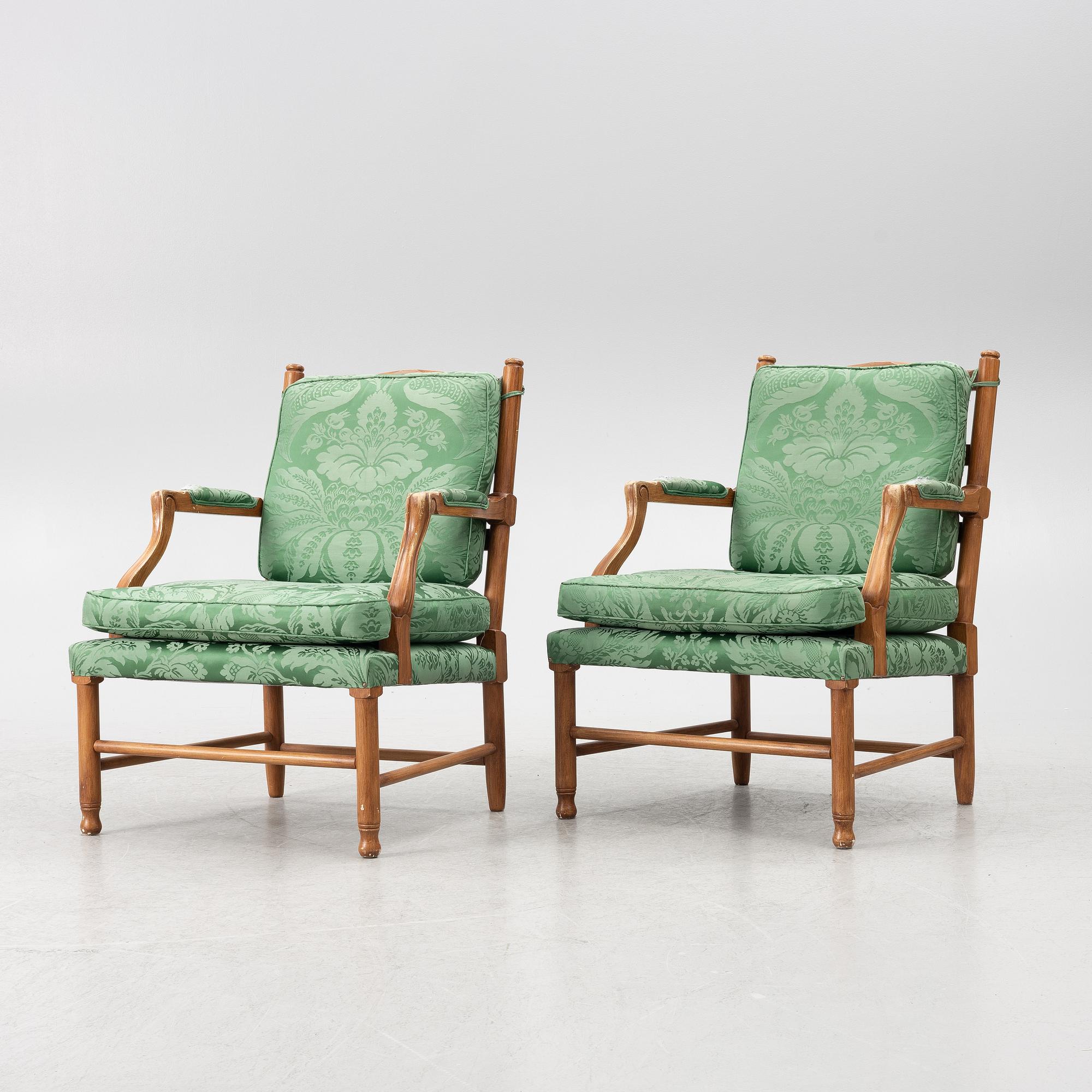 A pair of Gripsholm model armchair, second half of the 20th century.