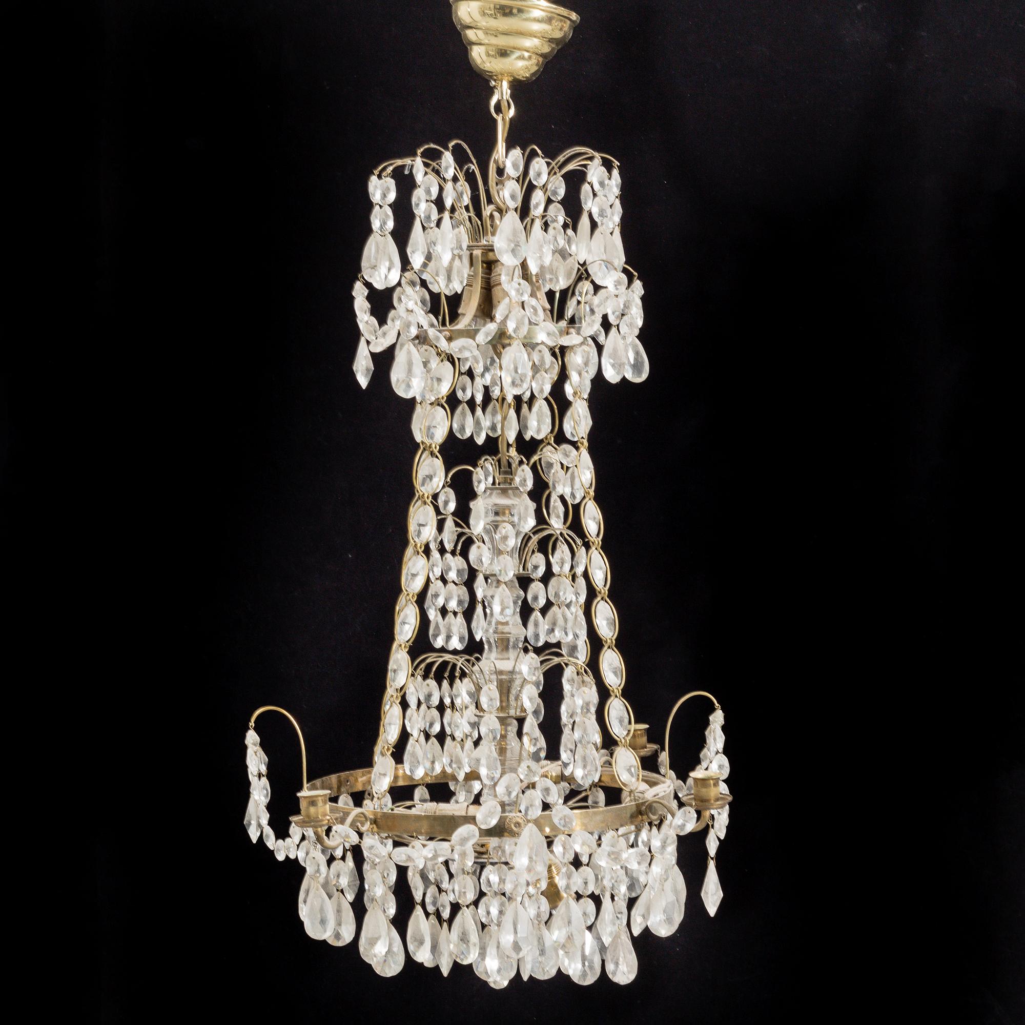 A mid 20th century Gustavian style chandelier.