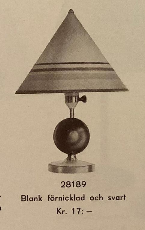 Erik Tidstrand, bordslampa, modell "28189", Nordiska Kompaniet 1930-tal.