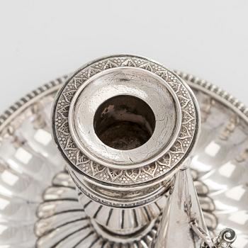 Adolf Zethelius, nattljusstake, silver, Stockholm  1828.