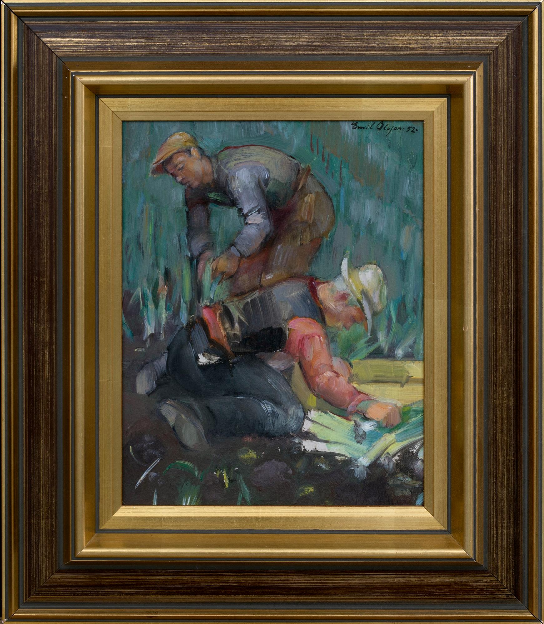 EMIL OLSSON, oil on panel. Signed and dated 52.