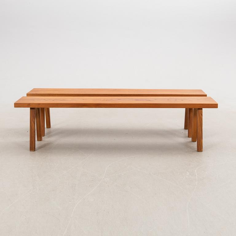Benches, a pair, late 20th century.