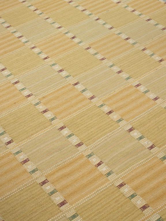 Barbro Nilsson, A CARPET, "Falurutan gul", flat weave, ca 390 x 201 cm, signed AB MMF BN.