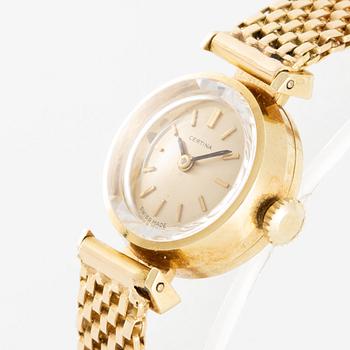 Certina, 18K guld, länk i 18K guld, armbandsur, 17 mm.