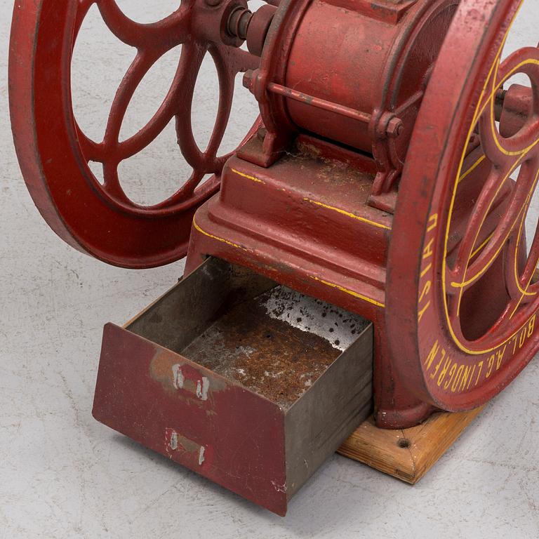 COFFEE-GRINDER, ca 1900, signed Lindgren Ystad.