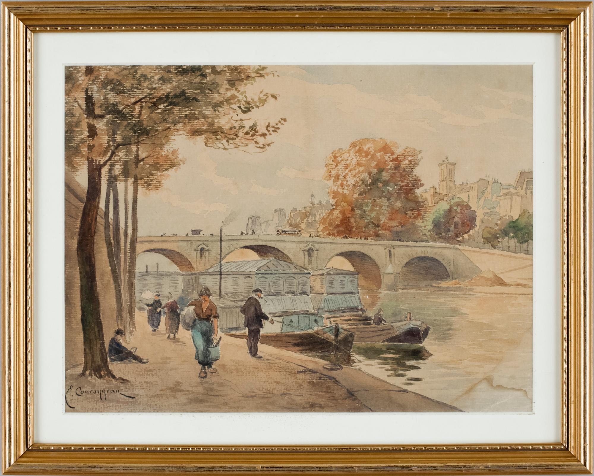 OKÄND KONSTNÄR, akvareller, ett par, sign. E. Conronneau. Trol omkring sekelskiftet 1900.