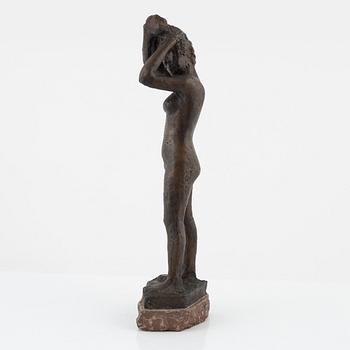 Axel Olsson, skulptur, signerad, brons, total höjd 45,5 cm.