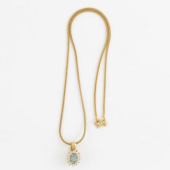 Necklace, H.Stern, 18K gold with aquamarine and brilliant-cut diamonds.