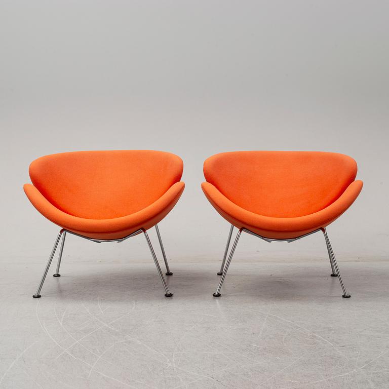A pair of second half fhe 20th century Pierre Paulin "Orange Slice" chairs from Artifort,