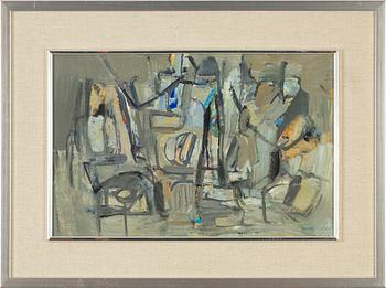 Louis Nallard, tempera on paper-panel, signed.