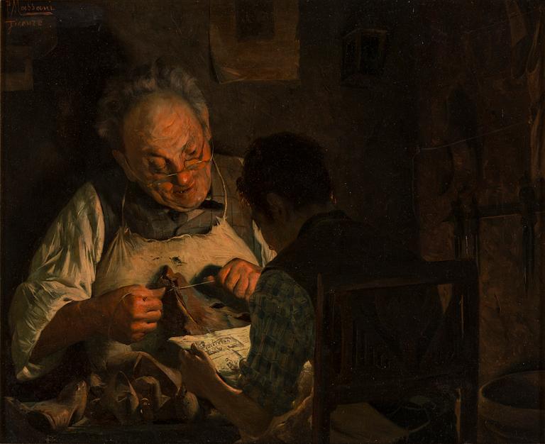 POMPEO MASSANI, oil on canvas, signed P. Massani, Firenze.