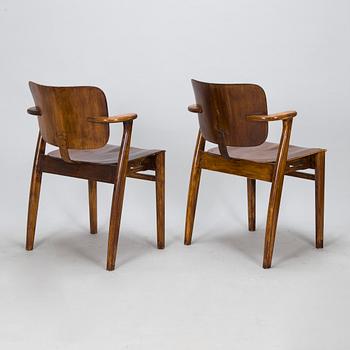Ilmari Tapiovaara, two 1940's/50's 'Domus' chairs for Keravan Puutoellisuus, Finland.