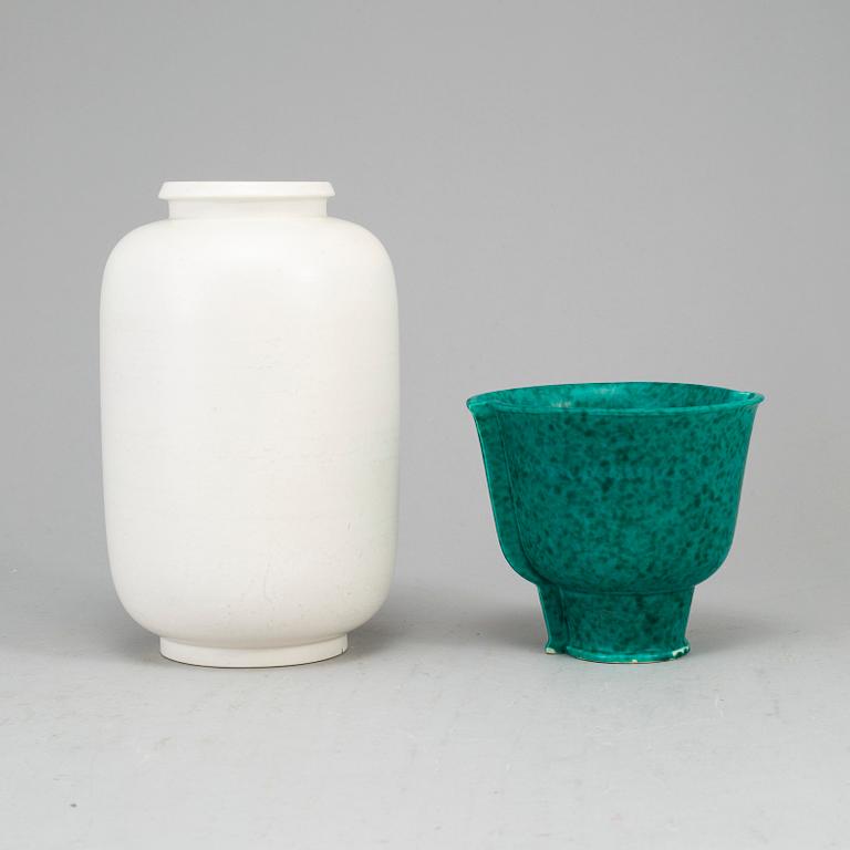 WILHELM KÅGE, two stoneware vases from Gustavsberg.