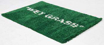 Virgil Abloh, matta, "Wet Grass", Ikea, ca 195 x 133 cm.