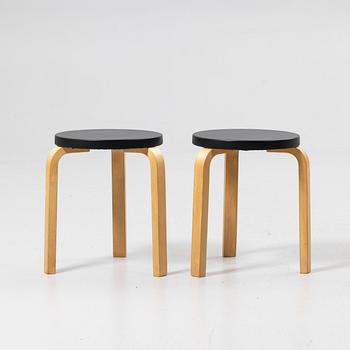 Alvar Aalto, Stools, a pair, Artek.