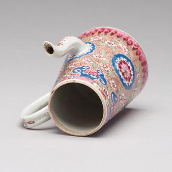 A famille rose coffee pot with cover, Qing dynasty, Yongzheng (1723-35).